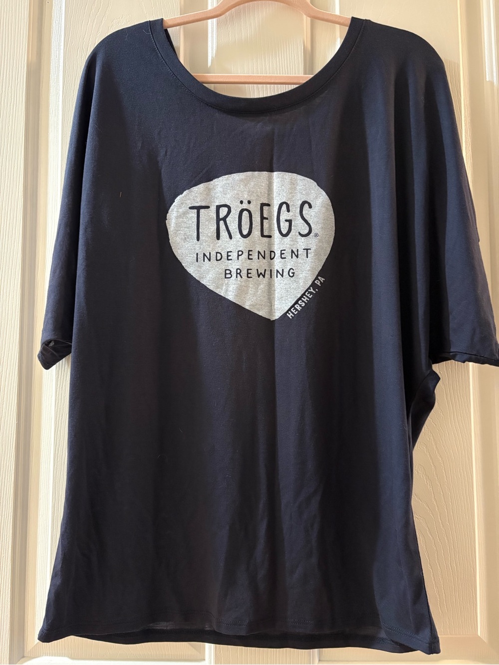 Troegs Brewing  Bella Canvas Slouchy T-shirt  2XL Navy Blue